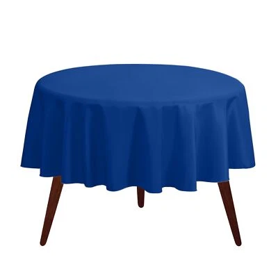 Round Tablecloth - 90 Inch White Round Table Cloth for 30 to 60 Inch Round Ta... - Image 1 of 4