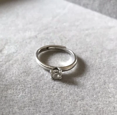 Anello Donna Solitario Zircone Argento 925 Regolabile 1.8 Gr Mabina Solitaire - Immagine 1 di 4