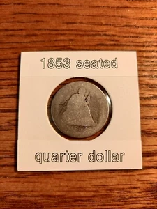 1853 Vorbürgerkrieg sitzend 90 % Silber Viertel Dollar USA - Bild 1 von 8