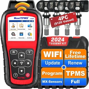 Autel MaxiTPMS TS508WF +4PCS 2in1 MX-Sensor WiFi TPMS Tool, Upgrade TS501 TS408 - Picture 1 of 11