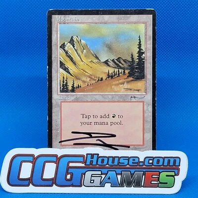 Mountain - Arabian Nights - SIGNED Doug Schuler Rare MTG *CCGHouse* #C - Image 1 of 4