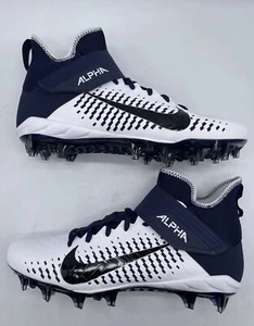 Nike Alpha Menace Pro 2 Fútbol Blanco/Negro-Colegio Azul Marino BV3945-102 Talla 11 Nuevo - Imagen 1 de 2