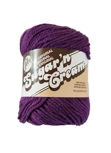 Lily Sugar 'n Cream 100% Cotton Yarn Plain /Ombre/Sport - Color Black Currant - Picture 1 of 9