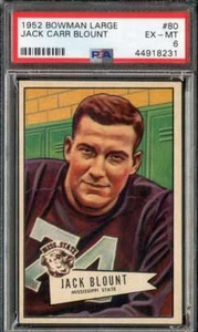 1952 BOWMAN LARGE #80 JACK BLOUNT PSA 6 EAGLES - Picture 1 of 2