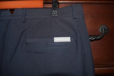 Men's Dunning Golf Solid Charcoal Black Flat Front Pants Stretch Size 36 W 30 L - Imagem 1 de 4