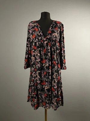 Túnica Bash para mujer roja negra viscosa floral con volantes cambio ligero talla 0 XS Foto 1 de 4