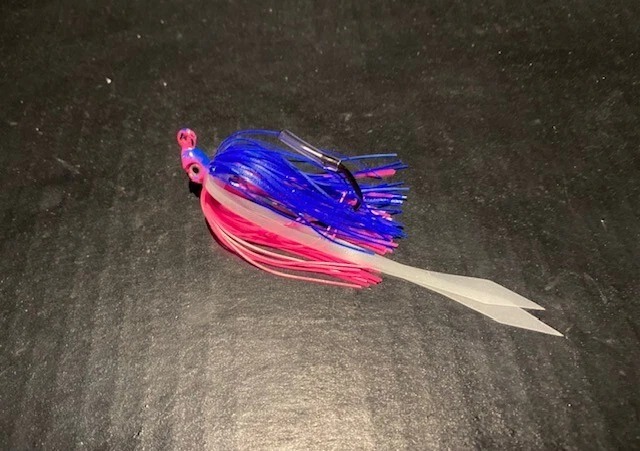 10pk Plantillas Cola Venenosa con Faldas 1/4 o 3/8oz Rosa Caliente y Azul Mostaza GANCHOS HOZ Foto 1 de 1