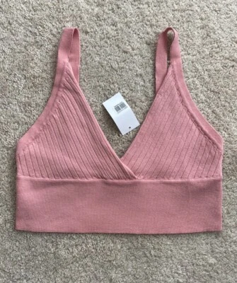 Top corto Double Zero Deep V talla L rosa nuevo con etiquetas Foto 1 de 4