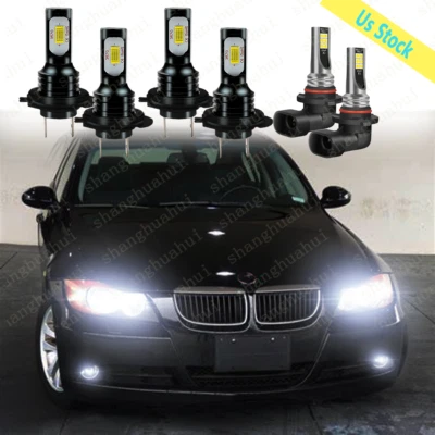 Combo LED Headlight Fog Light Bulbs Kit 6000K For BMW 328i 325xi 330xi 2002-2006 - Image 1 of 4