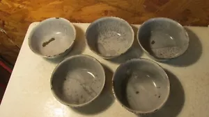5 Antique Gray Graniteware Custard Cups - Bild 1 von 2
