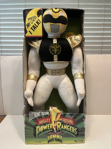 1994 Mighty Morphin Power Rangers Tommy White Ranger 13”Plush  In Box Cover