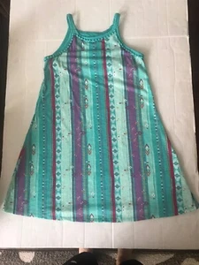 Mudd Girls Size 12 Teal Blue Striped Aummwr Tank Dress - Picture 1 of 9