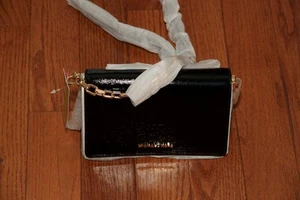 NWT Michael Kors Brinkley Medium Messenger Bag Handbag Purse Black - Picture 1 of 4