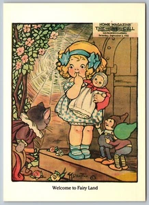 Home Magazine Welcome To Fairy Land Dolly Grace G Drayton 1986 Postcard H8 - Picture 1 of 2
