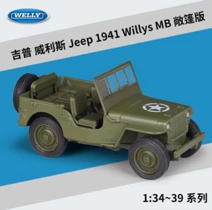 Welly 1:36 1941 Jeep Willys MB Diecast Metal Pullback Model Car Boy Toy - Picture 1 of 4