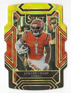 2021 PANINI SELECT JA'MARR CHASE BLACK & GOLD CLUB LEVEL DIE CUT RC #247