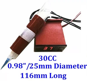 30cc Air Syringe 116mm Long 25mm Diameter 35W Heater w/ Digital Controller - Picture 1 of 11