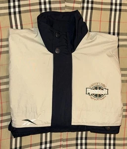 Vintage 90s Reebok Navy Beige Colorblock A Way Of Living Jogging Jacket Mens XXL - Picture 1 of 10