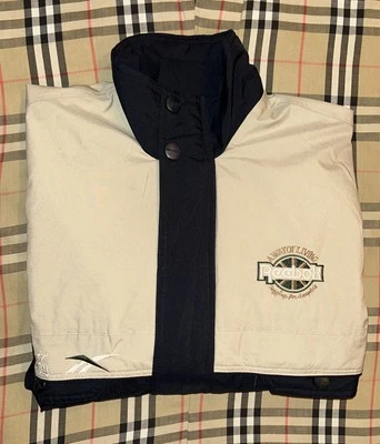 Vintage 90s Reebok Navy Beige Colorblock A Way Of Living Jogging Jacket Mens XXL - Image 1 of 4