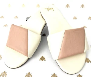 Damen-Sandalen Beek Tori Leder Strand Rouge Rosa Streifen Flats Slipper 8 - Bild 1 von 11