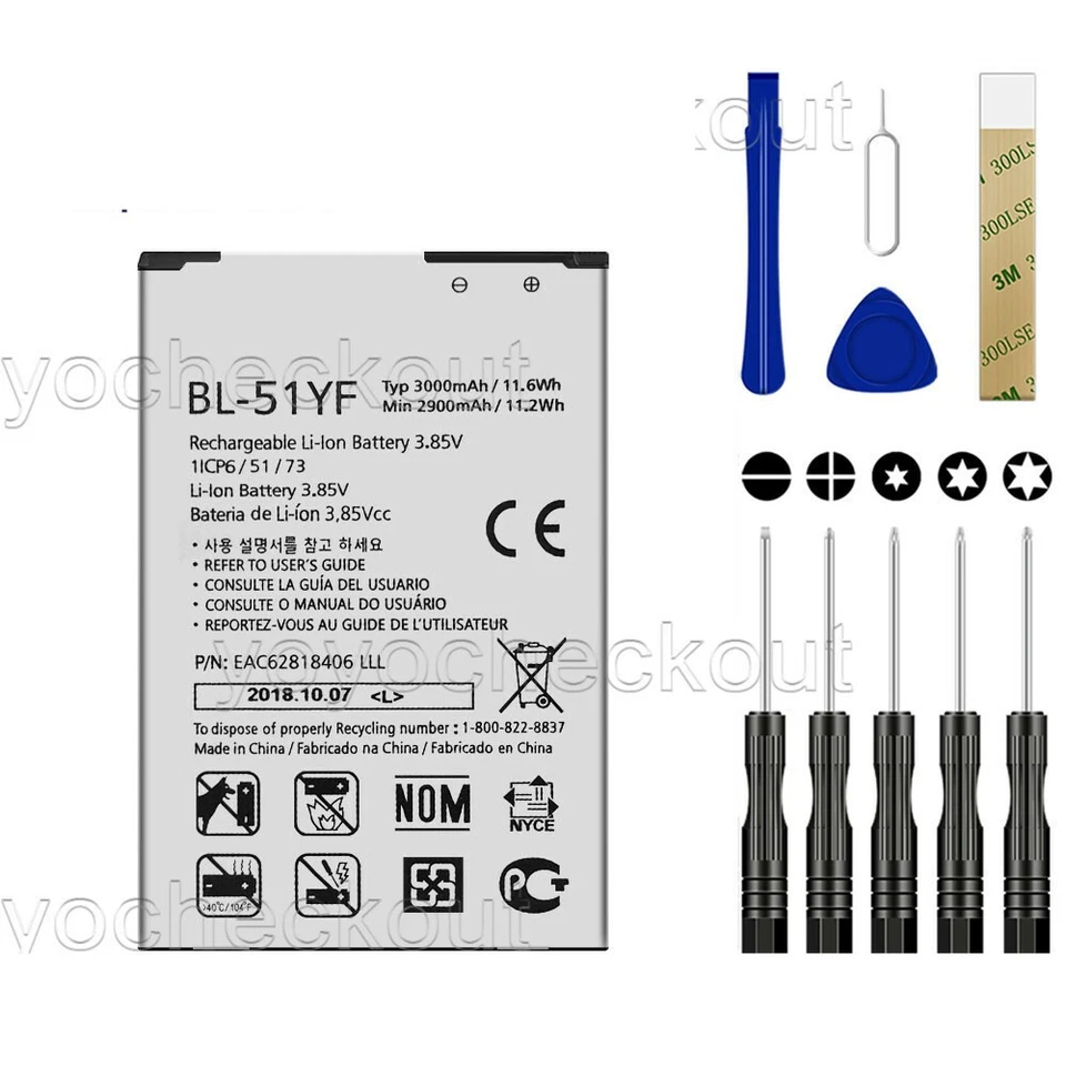 Para LG G Stylo MS631 Batería de Repuesto BL-51YF Kit de Herramientas Adhesivo Foto 1 de 4