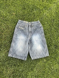 Vintage FUBU The Collection Boy's Size 12 Grey Denim Cargo Shorts Skater 2000’s  - Picture 1 of 9