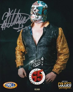 FOTO FIRMADA POR XELHUA AUTO 8X10 CMLL LUCHA LIBRE NJPW REV PRO ROH CHAMP A - Imagen 1 de 1