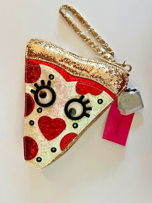 NOVO COM ETIQUETAS BETSEY JOHNSON KITCH SAY CHEESE!!! PULSEIRA FATIA DE PIZZA - Imagem 1 de 2