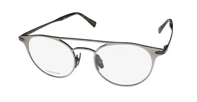 NUEVO MARCO DE GAFAS JOHN VARVATOS V169 PISTOLA MATE/NEGRO BORDE COMPLETO GRIS OVALADO Foto 1 de 4