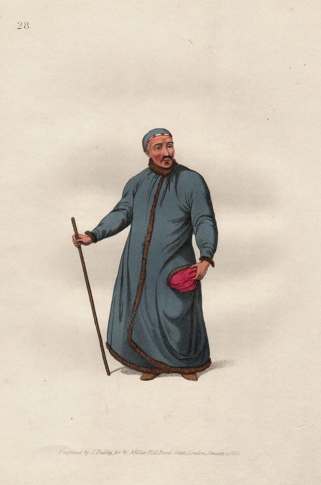 1803 Sibérie Siberia Russie Costumes Trachten Gravure En Cuivre - Photo 1/1