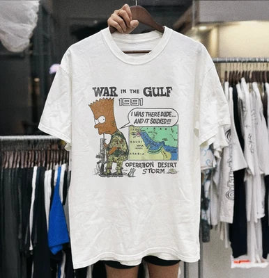BOOTLEG BART (90s ENERGY)WAR IN THE GULF 1991 WHITE T-SHIRT - Image 1 of 2