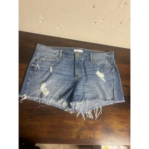 LOFT Ann Taylor Distressed Denim Shorts Größe 10 | Ausgefranster Saum Jeansshorts - Bild 1 von 7