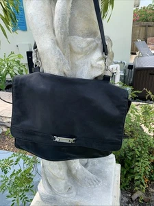 Kenneth Cole Reaction  Black Leather Messenger Bag Top Handle & Shoulder Strap - Picture 1 of 15