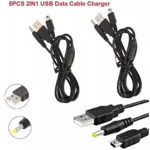 5pcs 2n1 Caricabatteria USB 2n1 Cavo di Ricarica Trasferimento Dati per Sony PSP 1000 2000 3000 - Foto 1 di 7