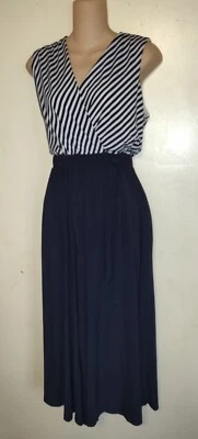 Mono Azul Marino y Blanco SANDRA DARREN Náutico Cerradura Espalda M Mediano Nuevo sin Etiquetas Foto 1 de 4