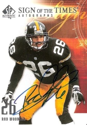 ROD WOODSON 2008 SP Authentic Sign of the Times on card Autograph STEELERS NICE! - Image 1 of 2