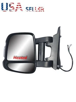 Driver Left Side Door Mirror Long Extended Arm Power for 10-24 RAM Promaster - Image 1 of 4