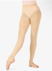 Capezio Womens Size S/M Ultra Soft Stirrup Tight #1916 Beige Semi Opaque Matte - Picture 1 of 1