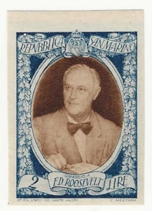 1947 San Marino - 2 L. Roosevelt non dentellato bordo di foglio MNH** - Picture 1 of 2