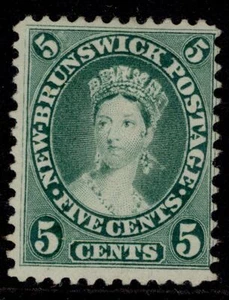 CANADA - New Brunswick QV SG15, 5c deep green, UNUSED. Cat £29. - Picture 1 of 1