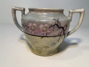 Vintage Japanese Tree In The Meadow, Sugar Bowl Painted Cherry Blossoms - Picture 1 of 8