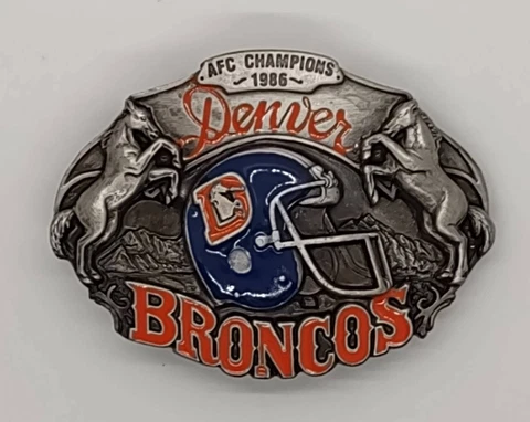 Vintage 1987 Denver Broncos Belt Buckle Cover
