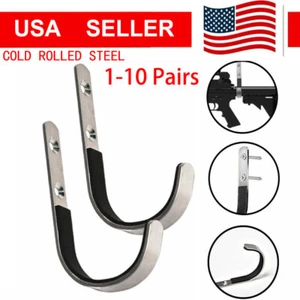 1-10 Paar Waffenständer Haken Gewehrhänger Bogenschießen Bogen Filz gefüttert Wandhalterung Aufbewahrung - Bild 1 von 17