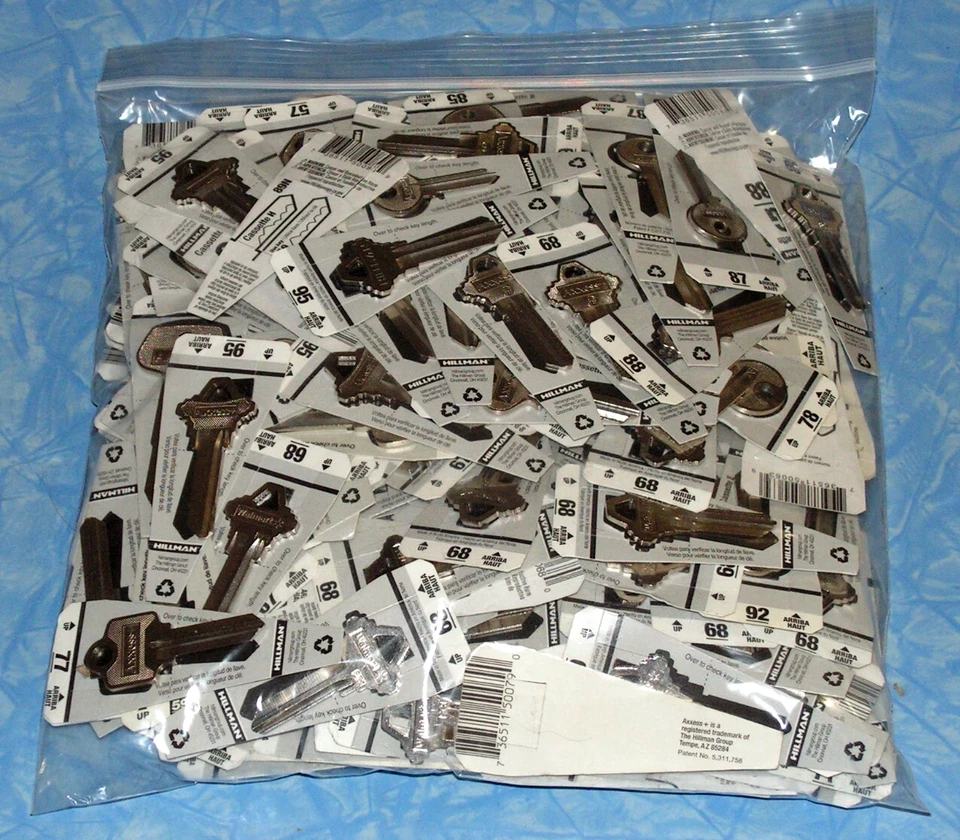 HUGE Bulk Lot of 266 Uncut Hillman Key Blanks NEW on Cards! Locksmith Ready! - Image 1 of 1