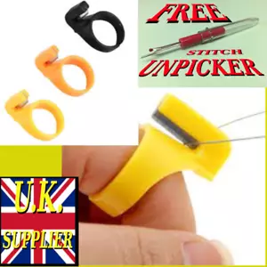 3 X FADENSCHNEIDERRING / FINGERKLINGE + GRATIS STICHENTFERNER - Bild 1 von 2