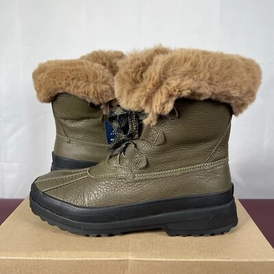 Botas de invierno Sperry Maritime de cuero sintético piel oliva para mujer talla 7 M EU 37,5 Foto 1 de 4