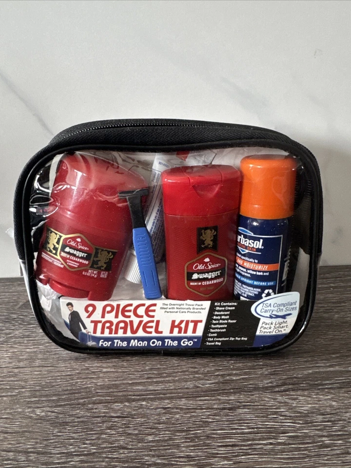Convenience Kits Men's Deluxe Man on The Go 9 Ct Travel Kit Extras Bonus