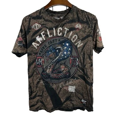 AFFLICTION American Customs REBELS Cobra Costuras Crudas Grunge Cyber Y2K EE. UU. Grande Foto 1 de 4
