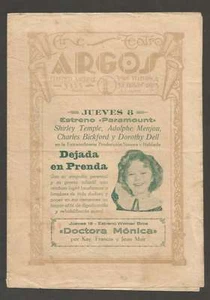 Argentina Folleto Programa Teatro Argos Shirley Temple Actriz Americana 1934 - Imagen 1 de 2