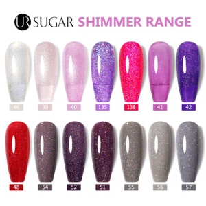 UR SUGAR GLITTER COLORS Nail Gel Polish SOAK OFF LED Base Top Gel DIY - Picture 1 of 29